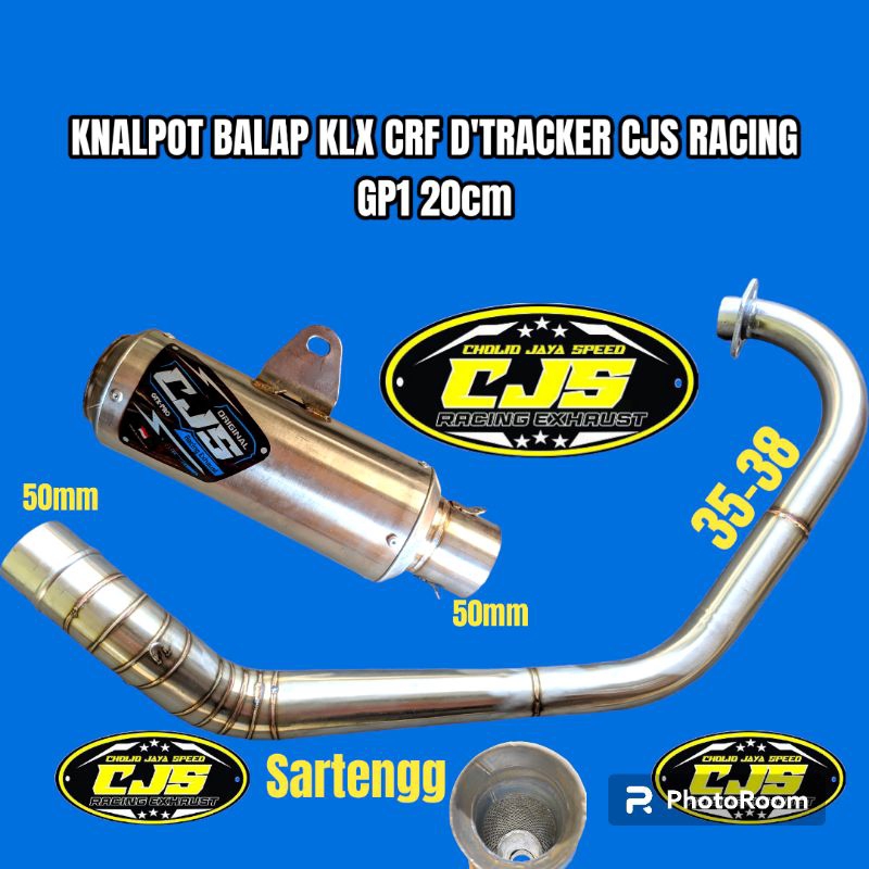 Knalpot racing KLX CRF D'TRACKER KOLONG leher bending 35-38 Bore up