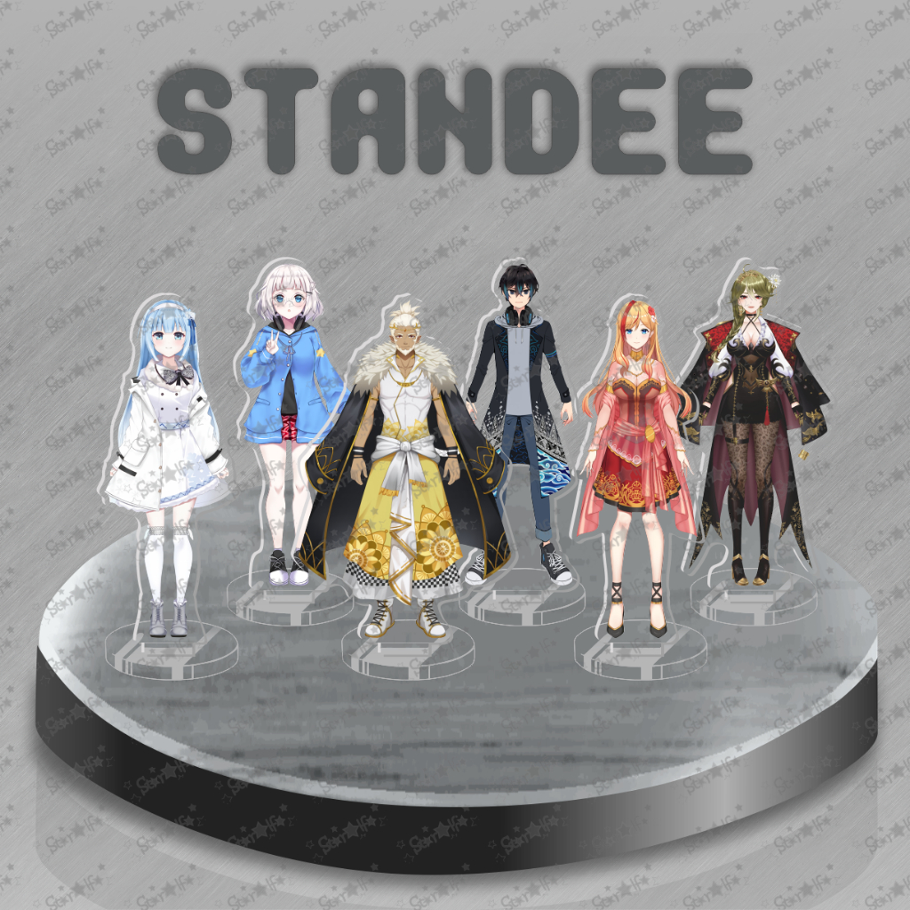 Standee MAHA5 ID Akrilik UV & Set Stickers | Acrylic Stand Action Figure | Alia Adelia, Andi Adinata