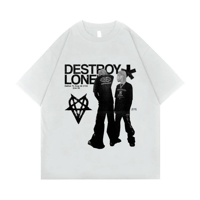 KAOS  DISTRO DESTROY LONELY RAPPER | T-SHIRT WHITE 24s
