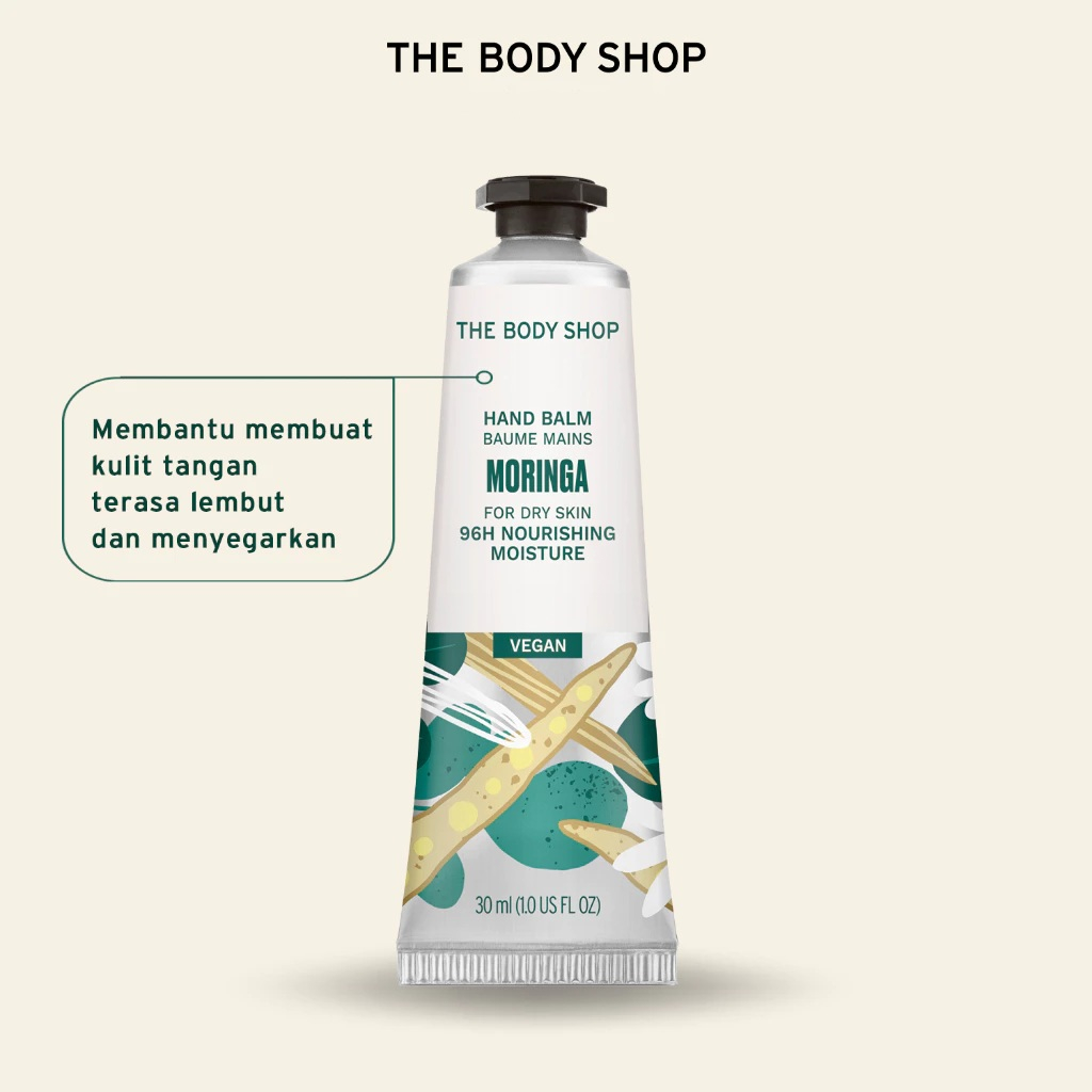 [ORIGINAL] The Body Shop - Hand Cream Moringa 30ml atau 100ml / Hand Balm / Pelembab Tangan
