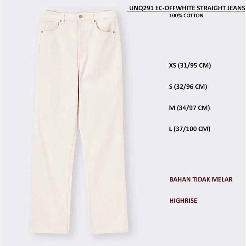 Celana Jeans Wanita Gu By Unq 291 Ec Straight Jeans
