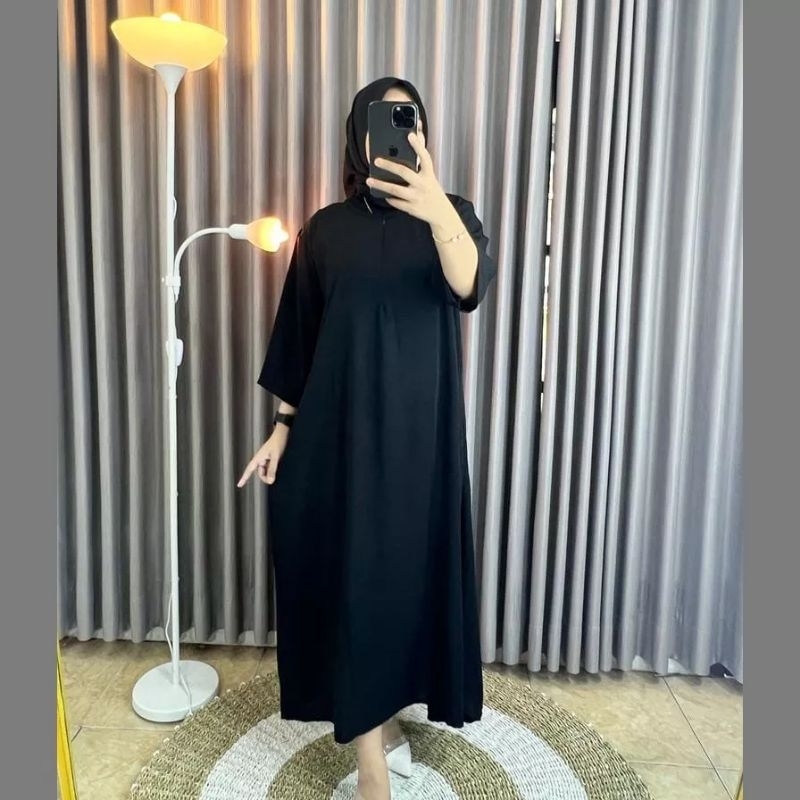 Shpsby - Daster Crinkle Polos Lengan Panjang