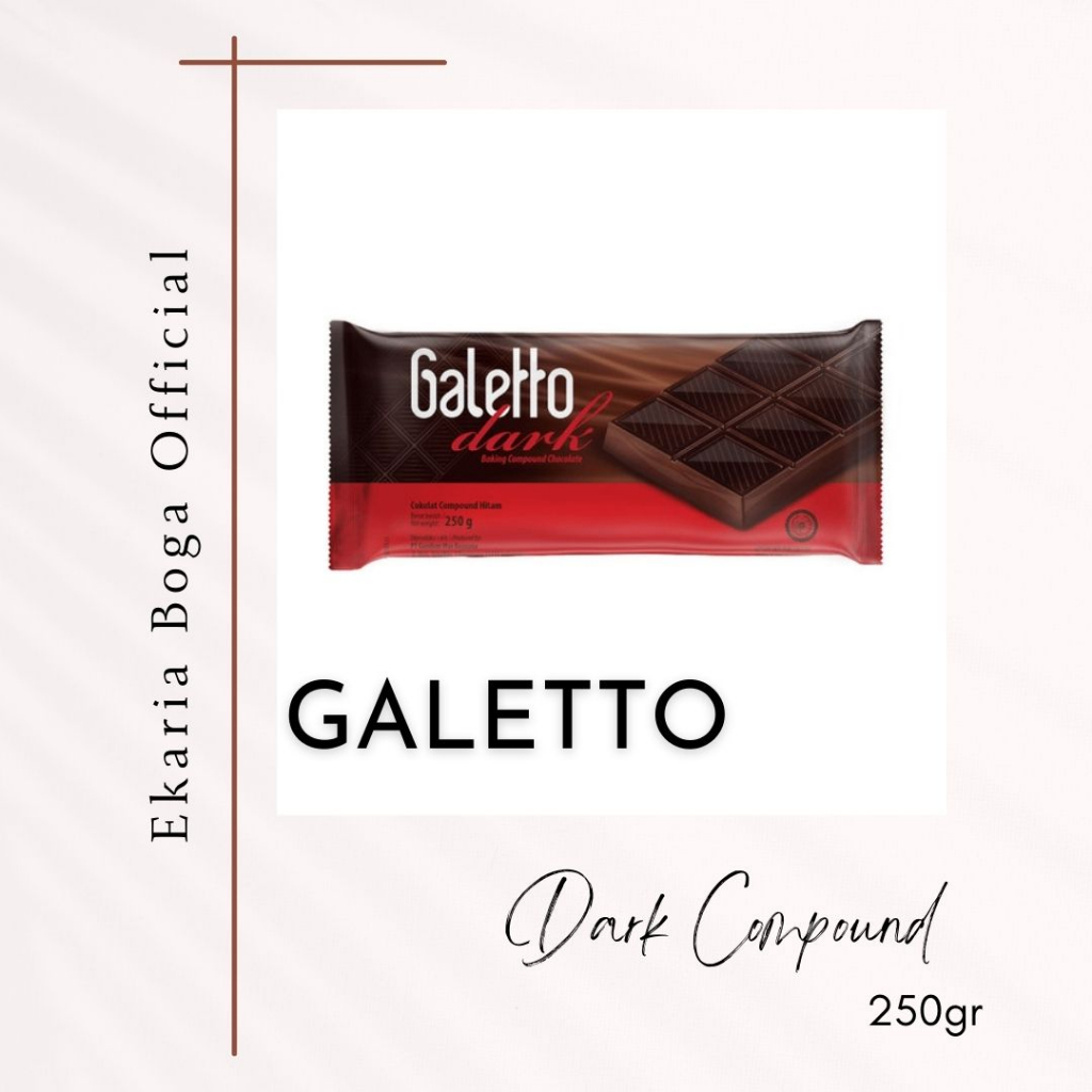 

COKELAT | COKLAT BATANG / BLOK / KEMASAN | GALETTO BAKING COMPOUND CHOCOLATE | GALETTO 250GR