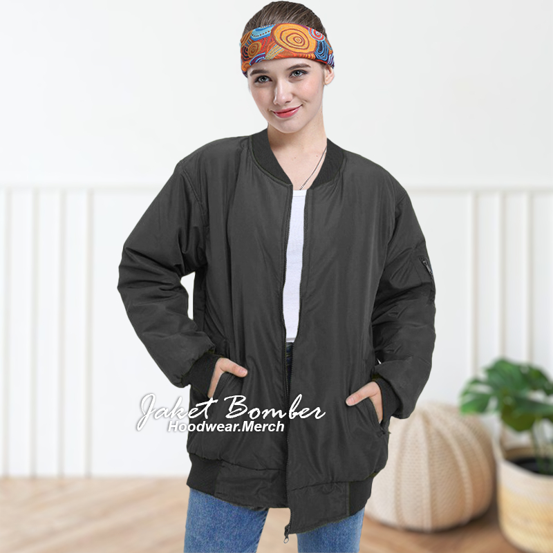 Jaket Wanita Bomber Parasut Jumbo Jaket Cewek Kekinian Berkualitas