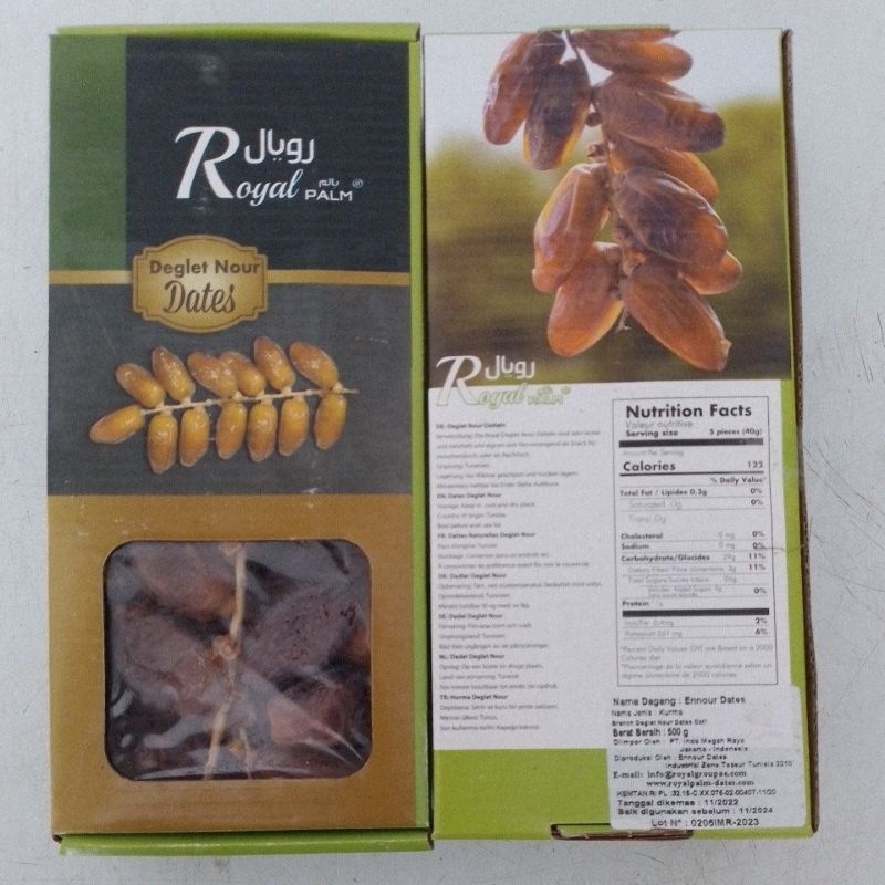 

Kurma Tunisia Tangkai Barari 500 gr /Royal Palm/ Sultan Tomour