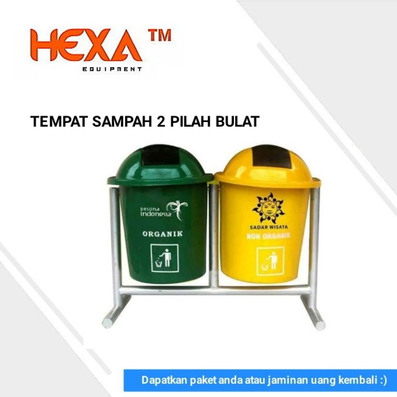 Tempat Sampah 2 Pilah Tong Sampah 50Liter