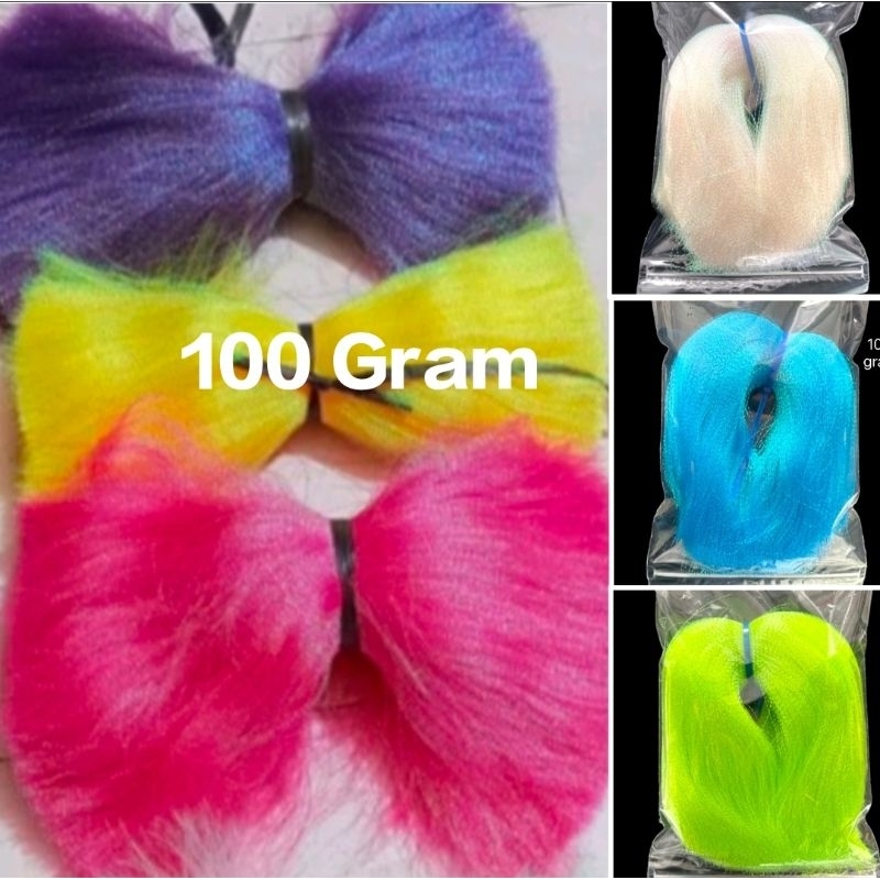 100 gram dan 10 gram bulu mutiara kilat umpan pancing assist hook bulu kotrek bulu umpan rintak umpa