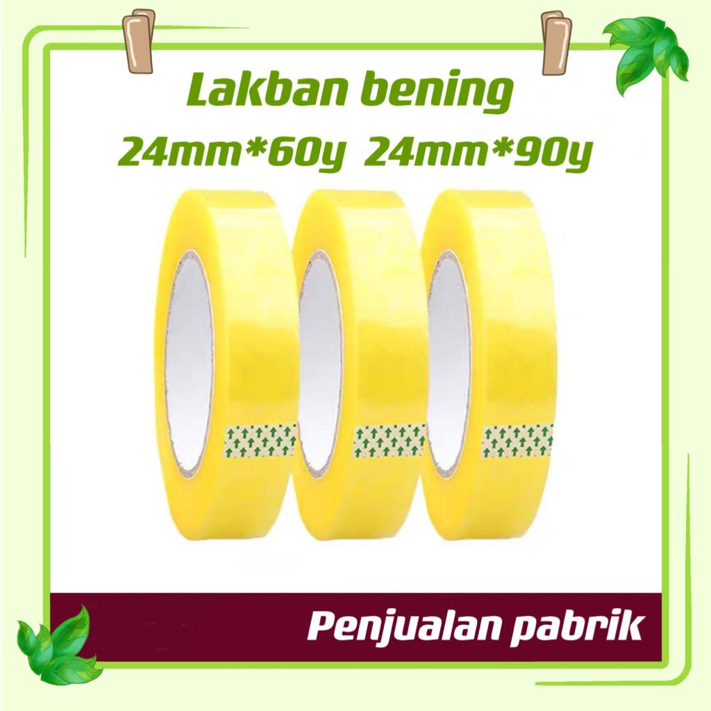 

[TERHEMAT] Lakban bening/OPP Tape / coklat /kuning 24mm x 90 yard