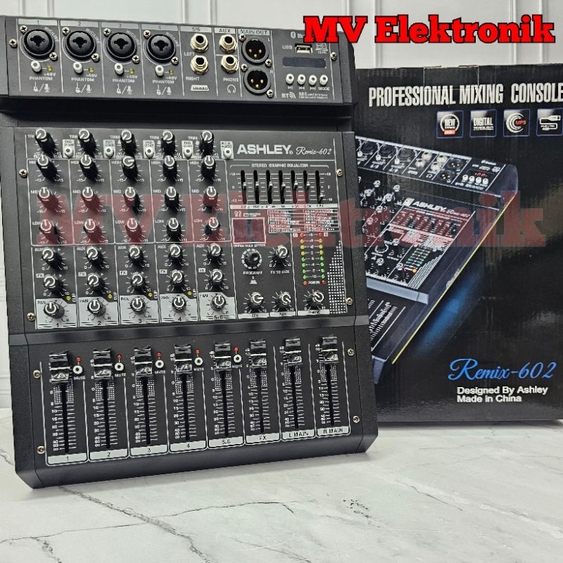 Mixer Ashley Remix 602 Original Mixer 6 Channel Effect 99dsp 24bit Equalizer Model