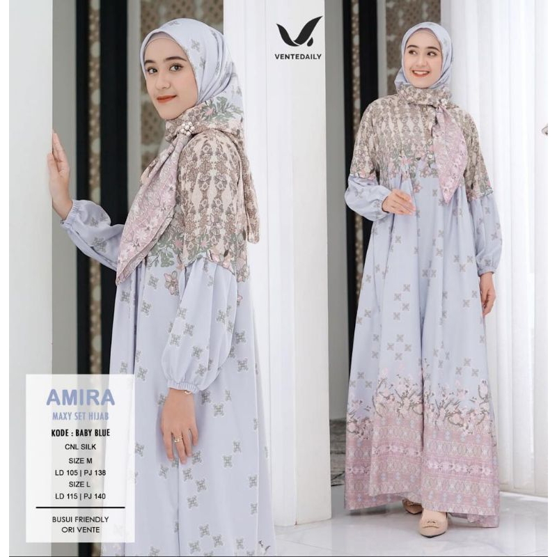 DRESS PLUS HIJAB SERIES Original Vente Daily Gamis Busui Longdress Maxi Jumbo Oversize Silk Motif Pr