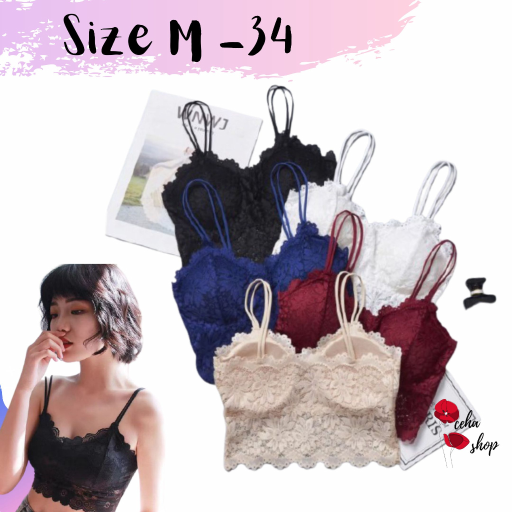 BH Renda Brukat Sexy Bralete Bra Busa Tipis Tanpa Kawat Korea Brokat Kekinian