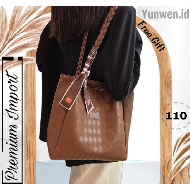 Tas totebag fashion import wanita terbaru kekinian viral tali kepang 110