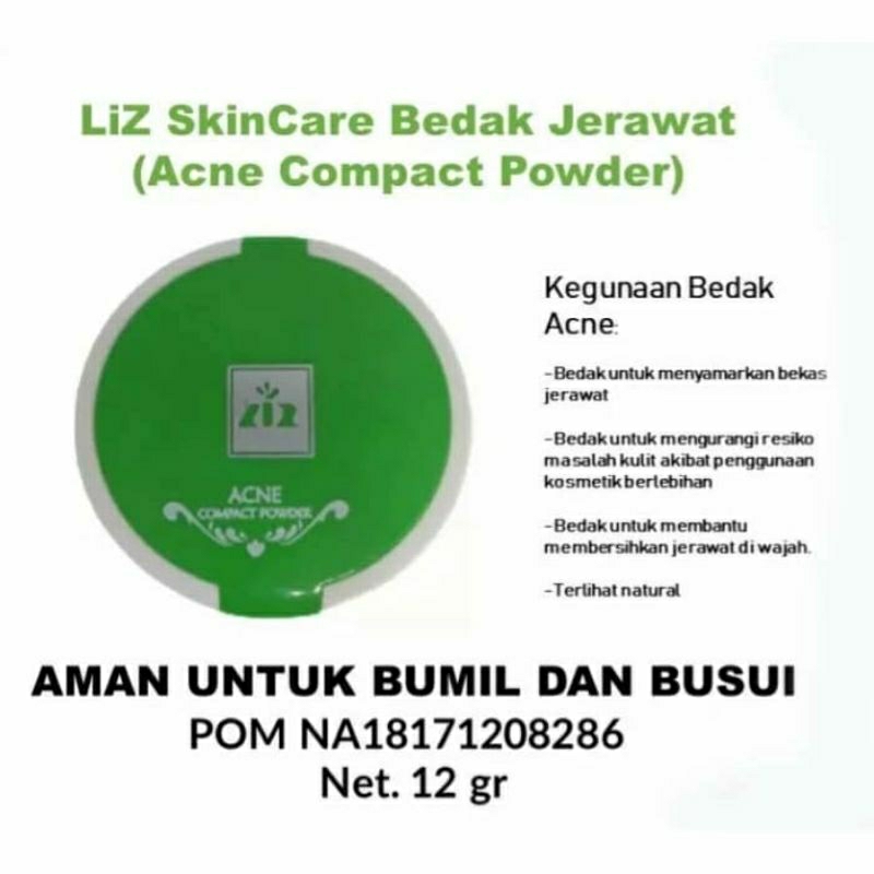 liz skincare bedak padat acne compact bedak jerawat