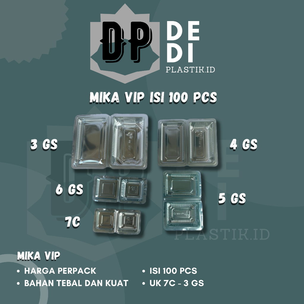 MIKA VIP ISI 100 PCS | 7C - 3GS | COCOK UNTUK PERLENGKAPAN MAKANAN / HAJATAN