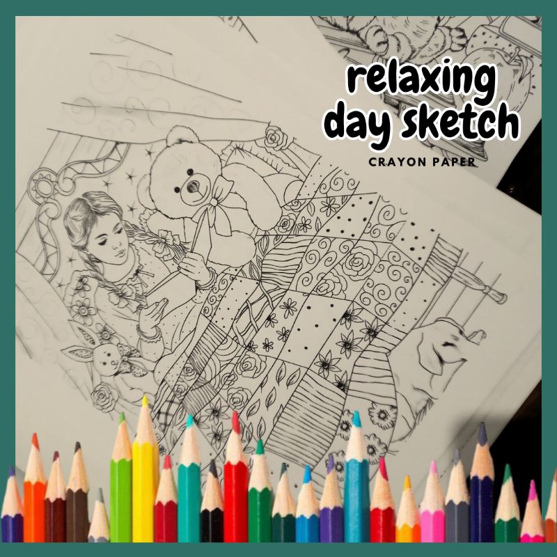 

Relaxing Day Sketch - Lembaran Mewarnai Isi 50 Kertas A4 80 Gsm