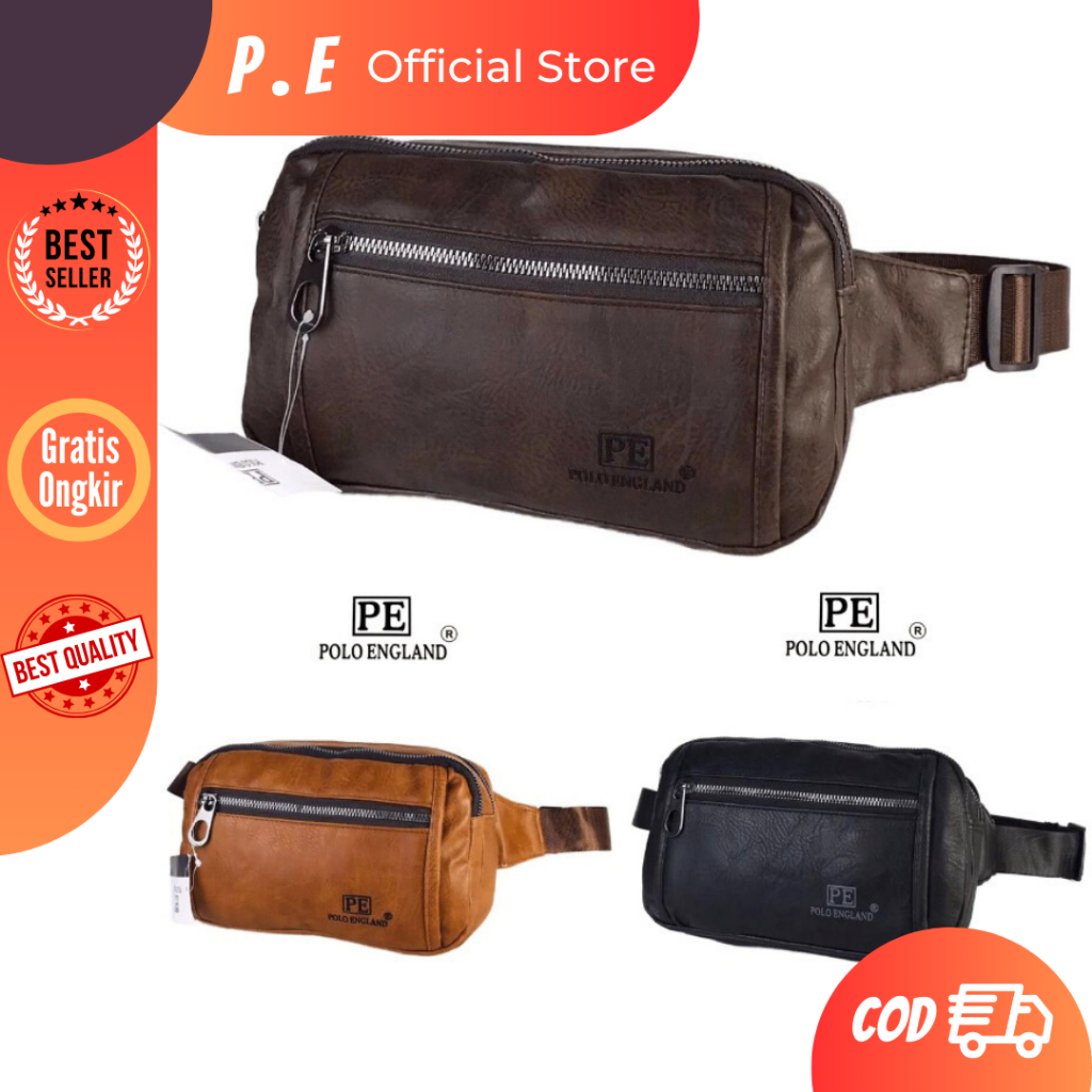 POLO ENGLAND TAS PINGGANG PRIA IMPORT TAS SELEMPANG KULIT PU TAS KECIL MULTIFUNGSI TP10-3