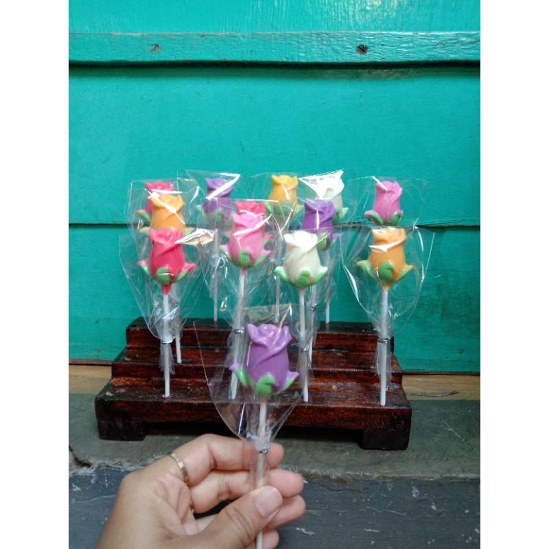 

coklat karakter lucu bunga tulip