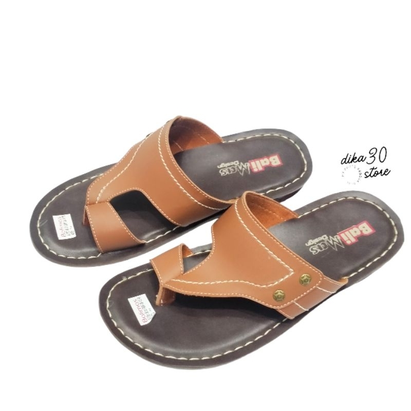 Sandal Jepit Jempol Pria Kulit Casual / SENDAL COWOK JAPIT JEMPOL TERBARU