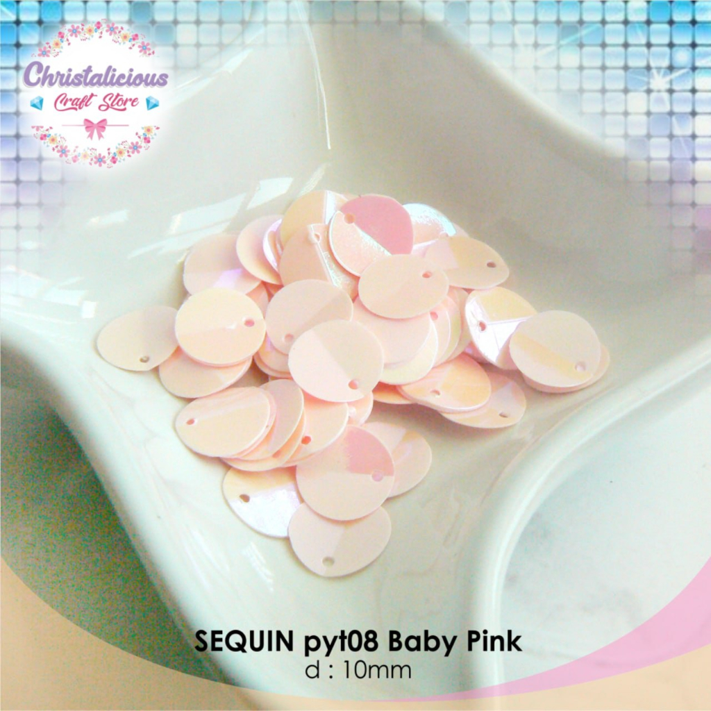 Payet bulat 10mm, sequin bulat 10mm, borci bulat 10mm, borci baju, payet baju per pax 20gr