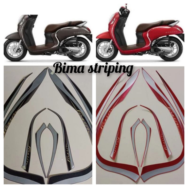 Stiker striping lis body full set motot honda scoopy stylish 2022