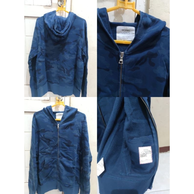 BEAMS LIGHT Jacket Navy Motif Camo Loreng merk Beams Light hoodie