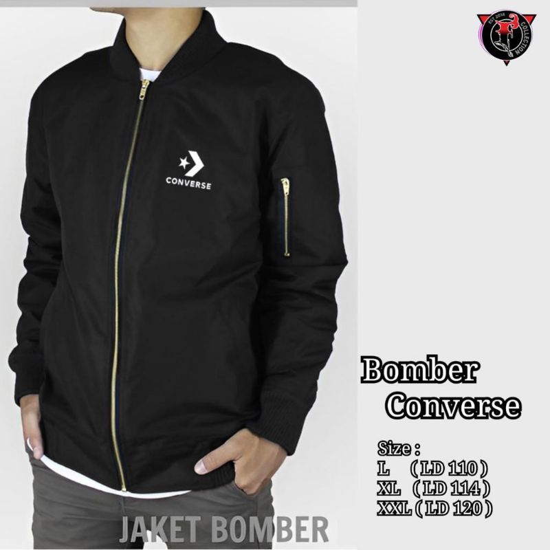 Jacket Bomber Converse matt parasut fleece size L XL XXL