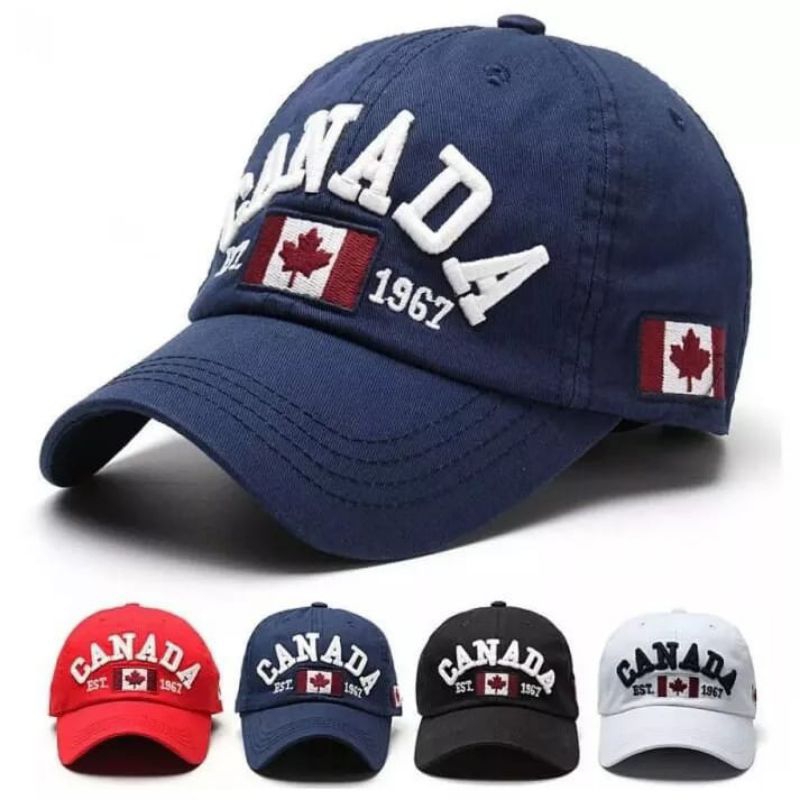 TOPI BASEBALL CANADA IMPORT BORDIR KOMPUTER TOPI PRIA&WANITA