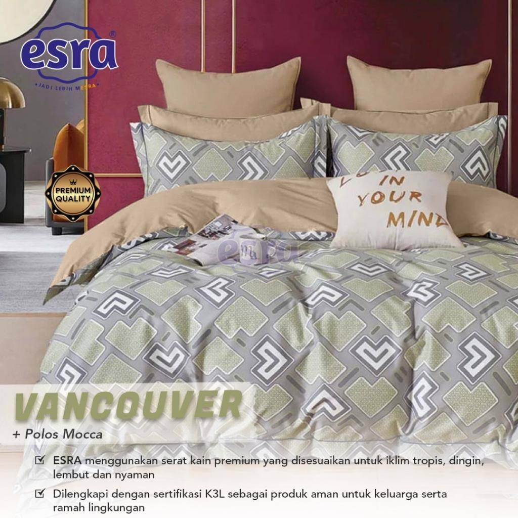 Bedcover Set Motif Vancouver Bahan Katun Premium Quality bedcover sprei aesthetic motif bunga daun 1