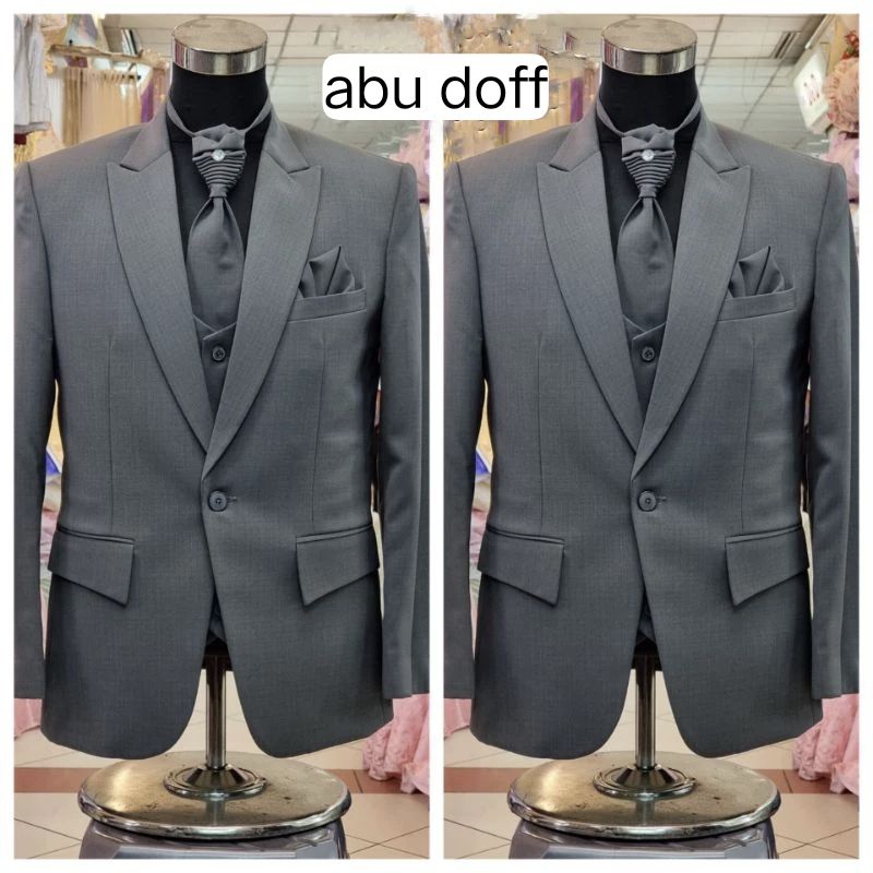 Jas pengantin abu polos/jas wedding abu doff/jas formal pria/jas pria slimfit/jas abu premium