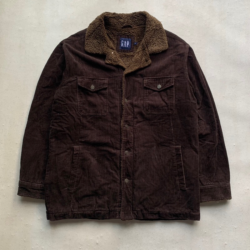 GAP Trucker Corduroy Sherpa Jacket - Dark Brown