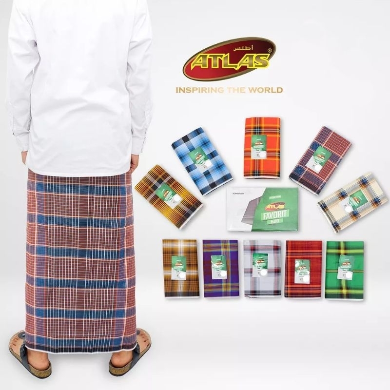 Sarung Atlas Favorit 500 benang kain sarung kotak-kotak
