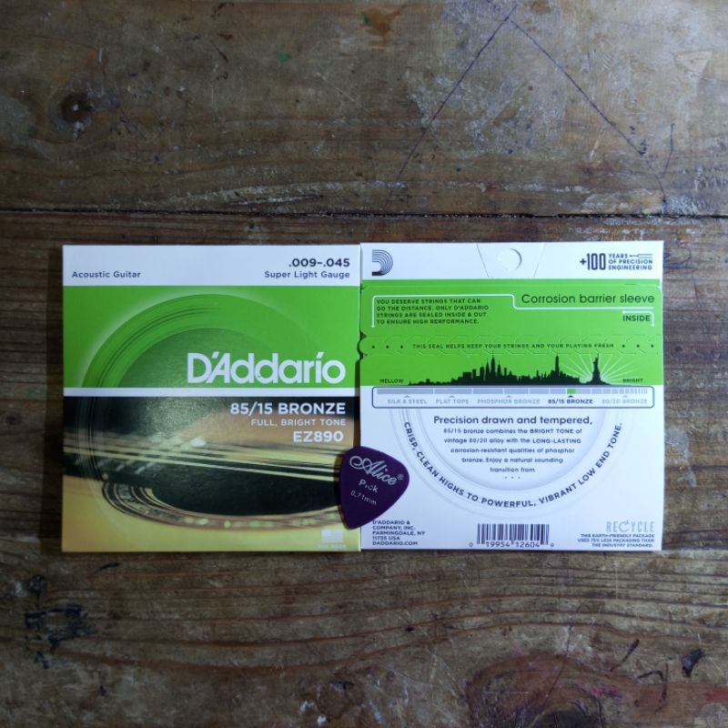 Senar gitar akustik daddario 09 - 1 set free pick