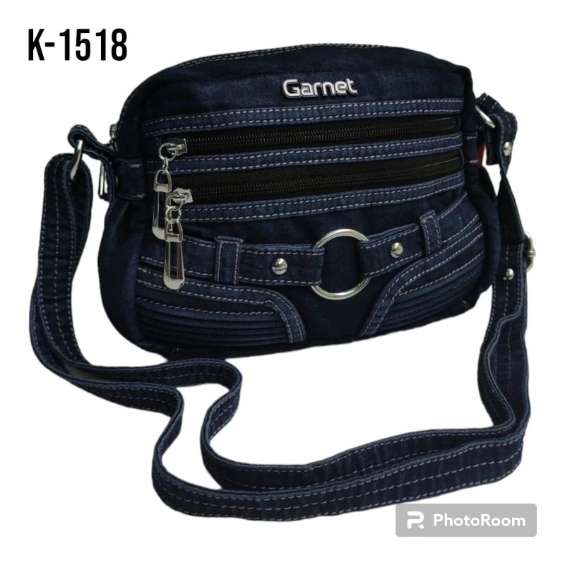 Tas Slempang Garnet Jeans Denim Wanita Terbaru K-1518 Garnet Original