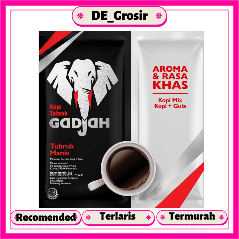 

Kopi Tubruk Gajah - Kopi Tubruk Manis Renteng - Kopi Mix Kopi + Gula Dapat 1 Renceng Isi 15 Pcs