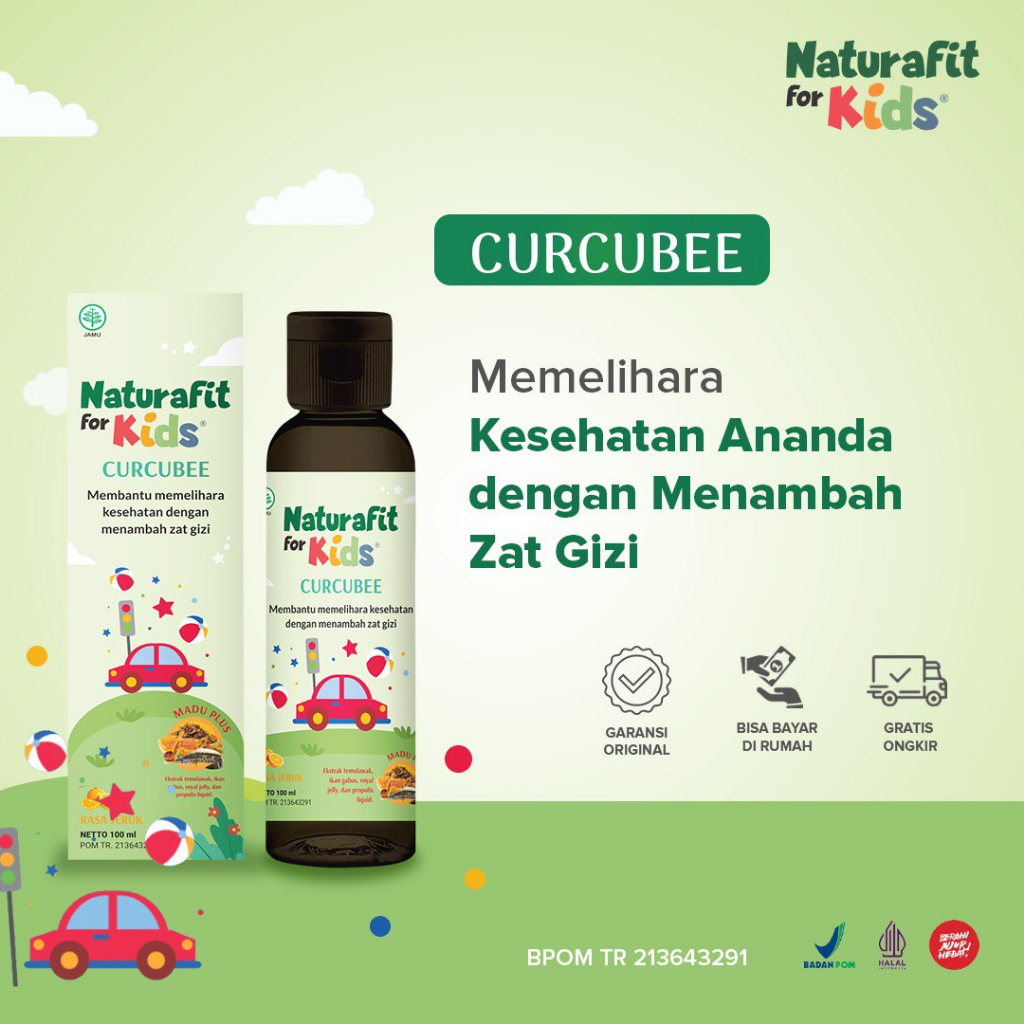 CURCUBEE Madu Ekstrak Ikan Gabus Suplemen Makanan Lengkapi Gizi Anak Cegah Stunting - Naturafit for Kids