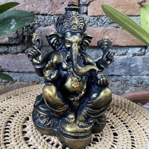 PATUNG GANESHA 25 CM/PATUNG GANESA/PATUNG GANESHA RESIN/PATUNG WARNA ANTIK