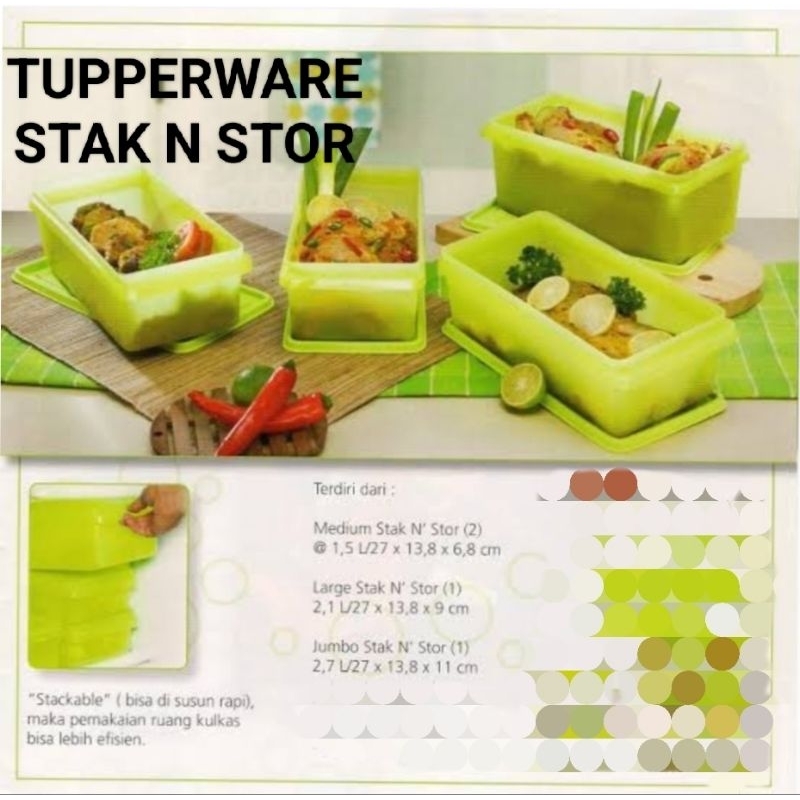 Tupperware Stak N Stor Freshpear / Tempat Makanan Freezer & Kulkas