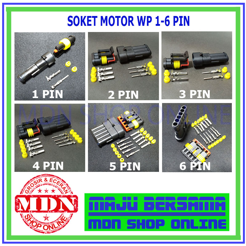 soket kabel motor waterproof konektor kabel anti air 1 2 3 4 5 6 pin