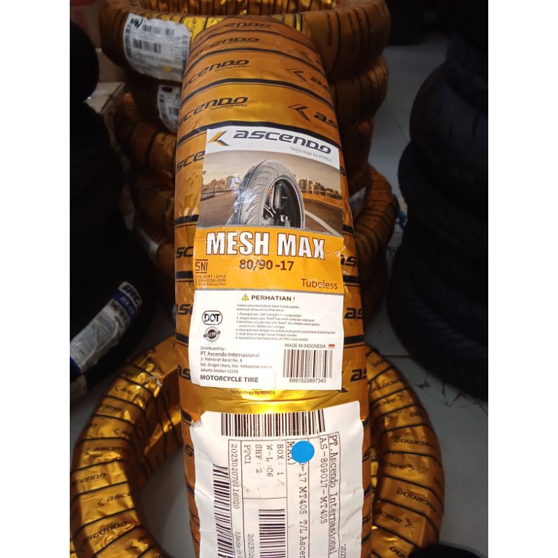 Ban Luar Tubeless Ascendo 80/90-17 Mesh Max