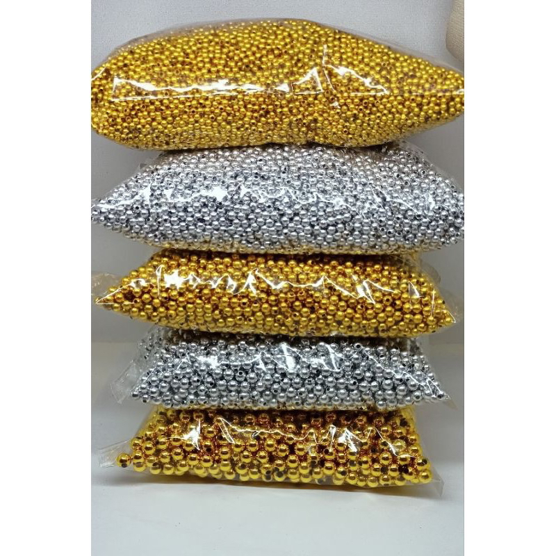 Mote / Manik Manik Gold / Mote Perak / Mote Bulat Emas / Mote Mutiara Emas 3mm, 4mm, 5mm, 6mm, 8mm