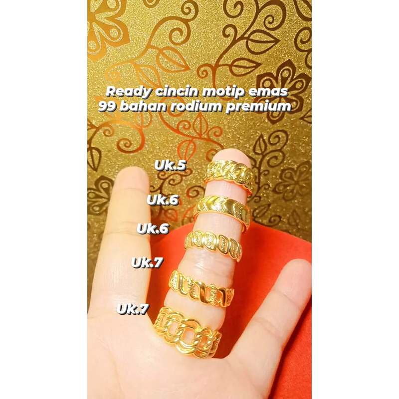 cincin motip emas 99