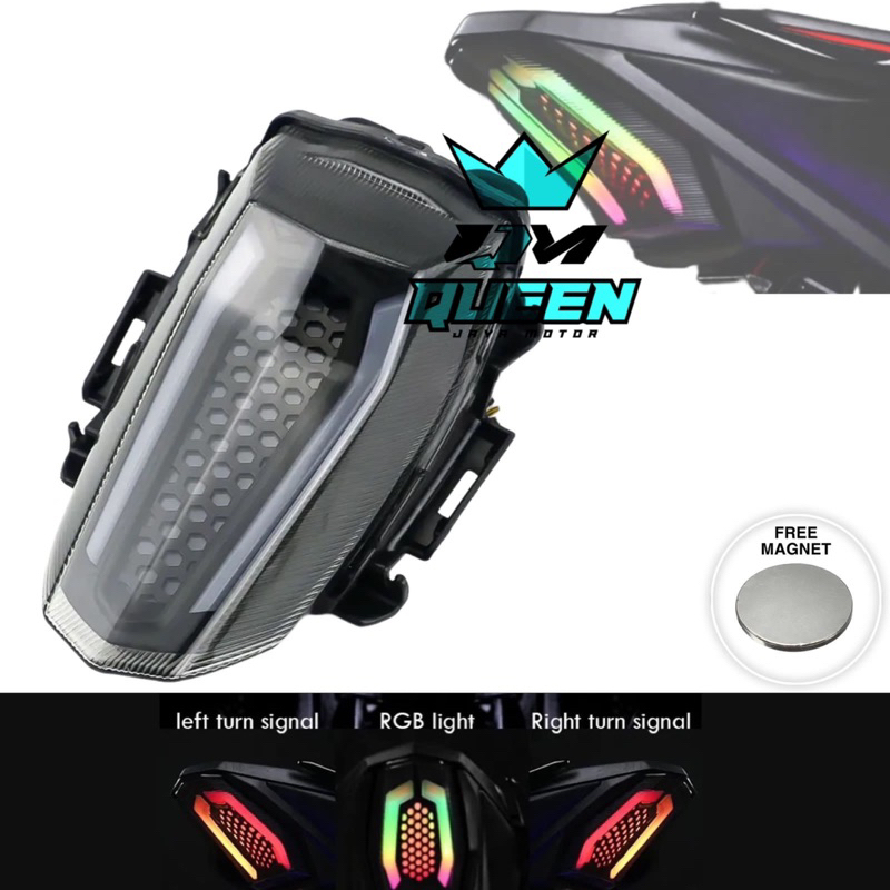 LAMPU STOP R15V3 R15V4 NEW MODEL WD113 MATA GABAN STOPLAMP REM BELAKANG R15 V3/ R15 V4/ R15M LED RGB