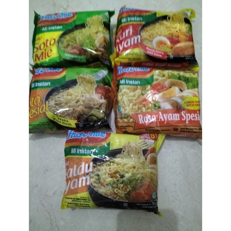 

Indomie kuah all varian (15.000 dapat 5pcs)