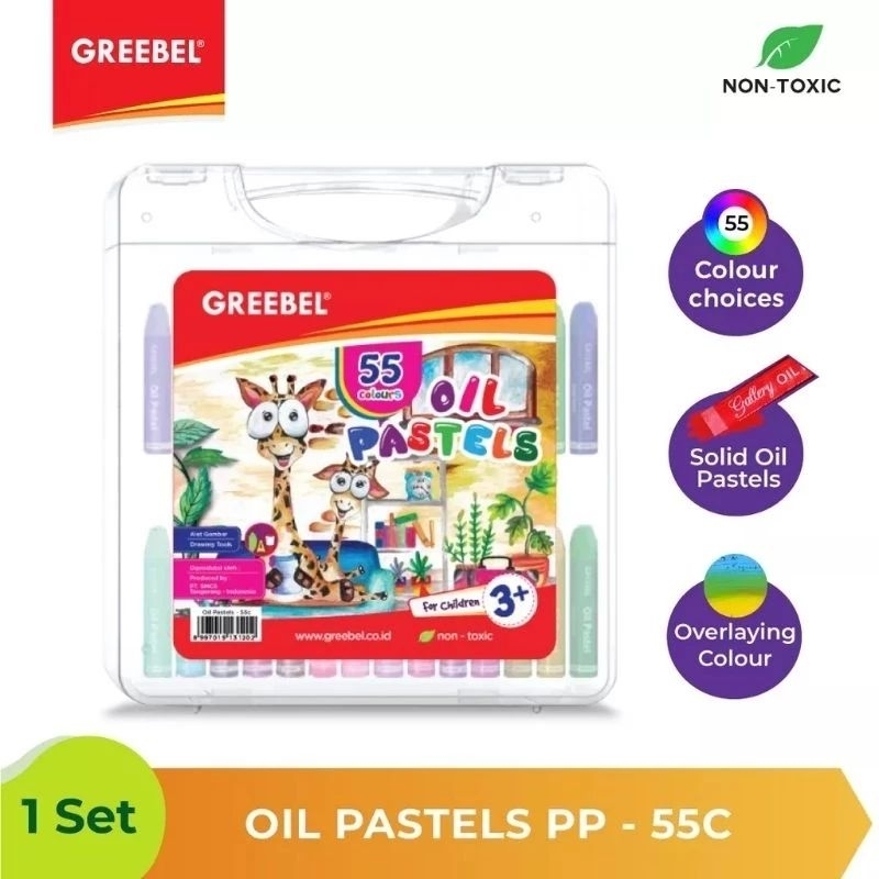 

Crayon Oil Pastel Greebel isi 55 Warna