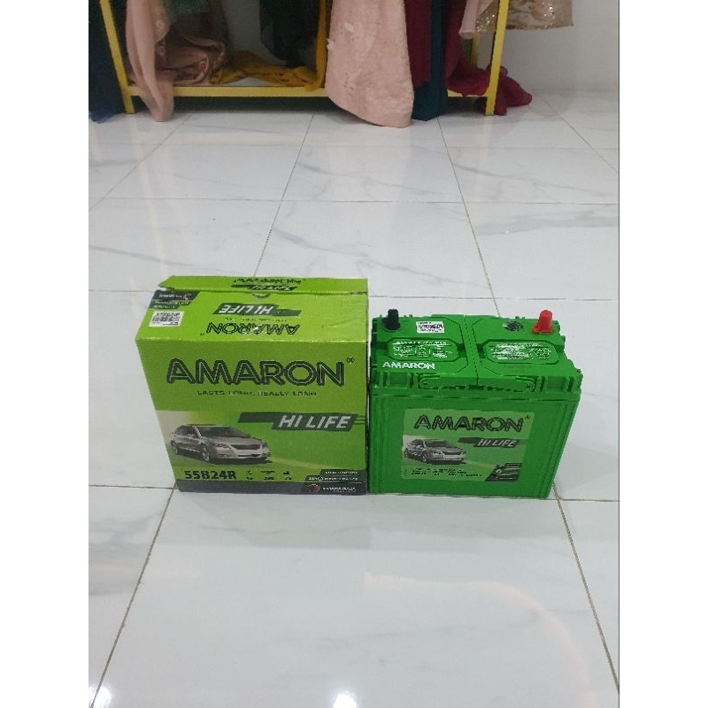 Aki Amaron Hi Life NS60/55B24R/NS60LS/55B24LS/NS60L/55B24L 45 Ah Untuk Avanza/Starlet/Swift/Baleno