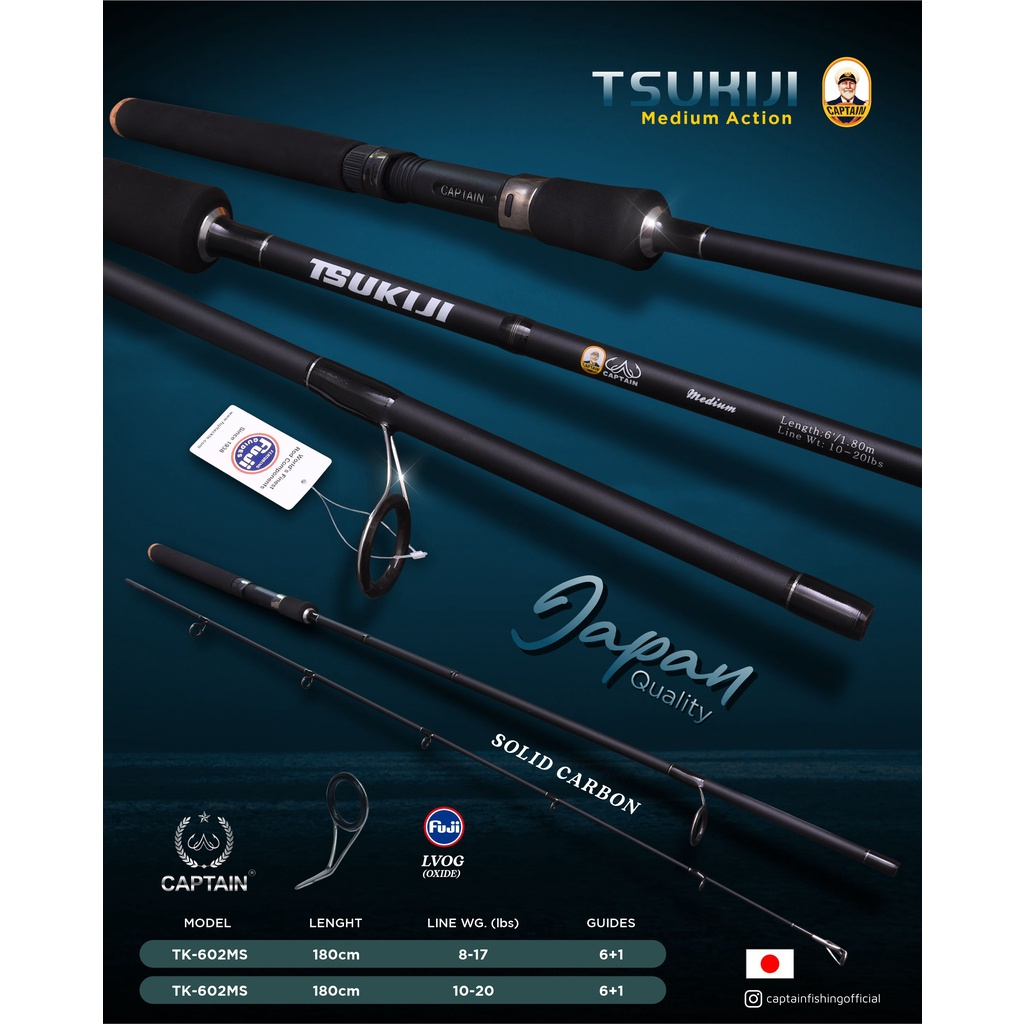 JORAN PANCING SPINNING MERK CAPTAIN TSUKIJI 602/180CM, 10-20LB