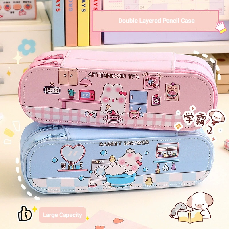 

Double Layered Pencil Case | Kotak Pensil Double Besar Lucu