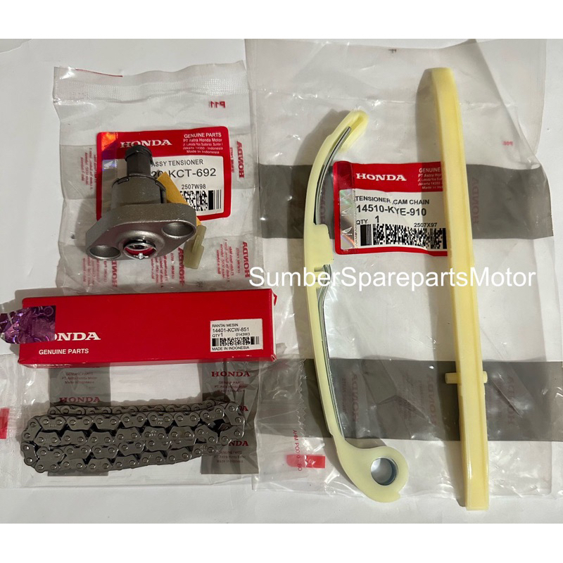 Paket Tensioner Rantai Keteng + Tonjokan Keteng + Karet Lidah Honda Megapro New Verza