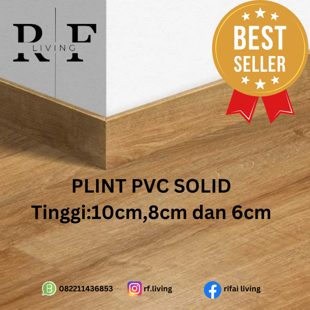 LIST LANTAI PLINT BAHAN PVC SOLID TINGGI 10CM-8CM-6CM