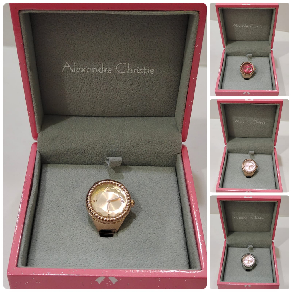 Jam Wanita Alexandre Christie AC2B07 AC 2B07 Stainless Ring Watch Model Cincin Original Garansi Resm